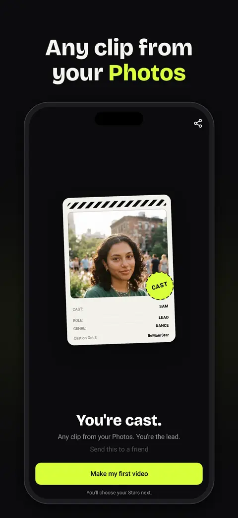 Any clip from your Photos: your casting card